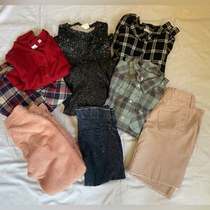 Girls 10/12 Casual Clothing Bundle Abercrombie Zara Gap Place H&M  Plaid Shirts